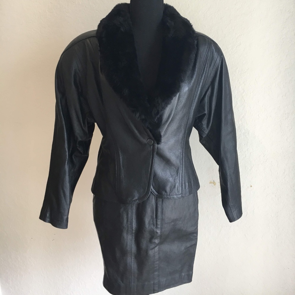 VINTAGE Italian Leather Jacket/Skirt Outfit
